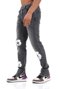 JEAN ZIPPED LL200097 - DARK GREY