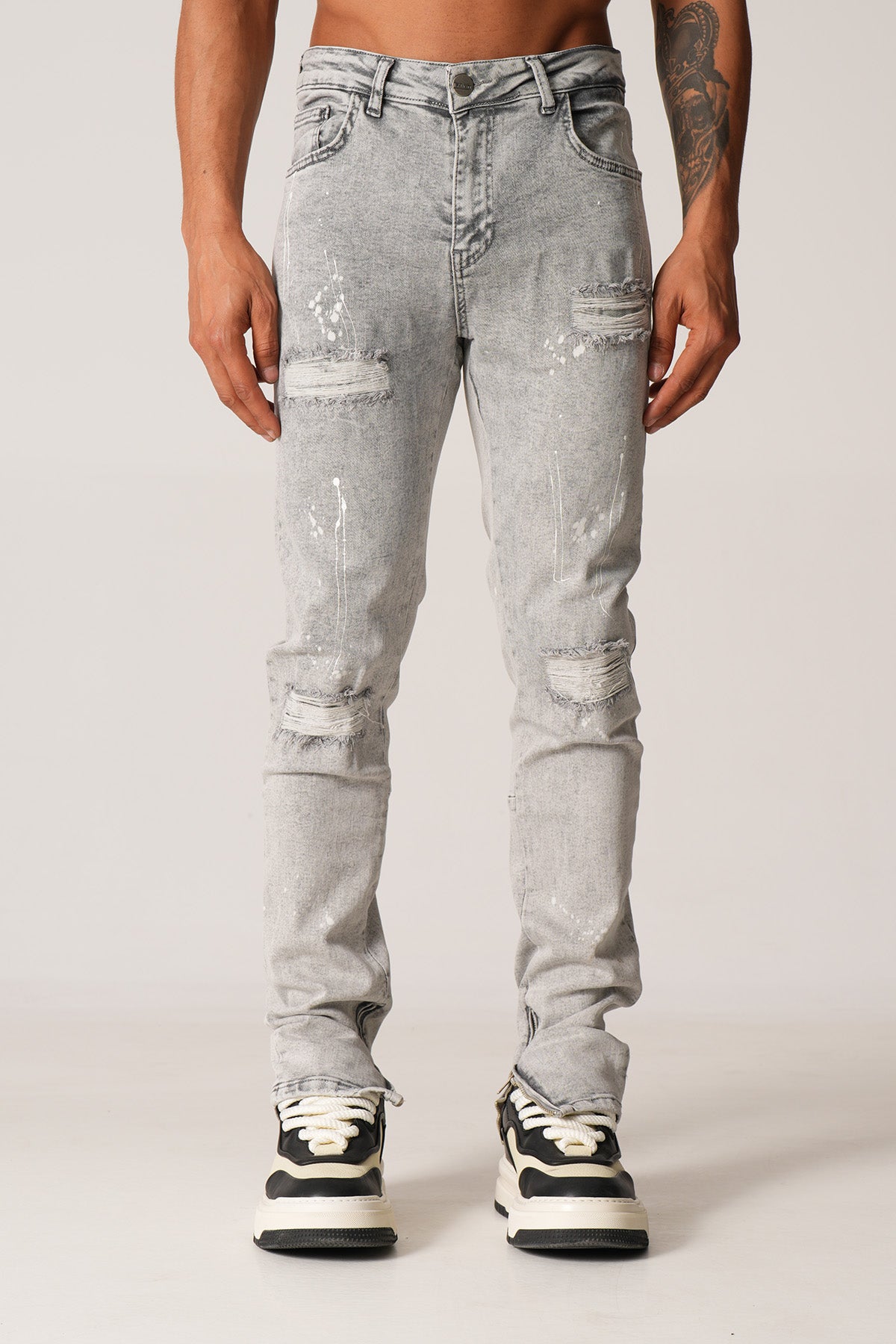 JEAN ZIPPED LL2000353 - GREY