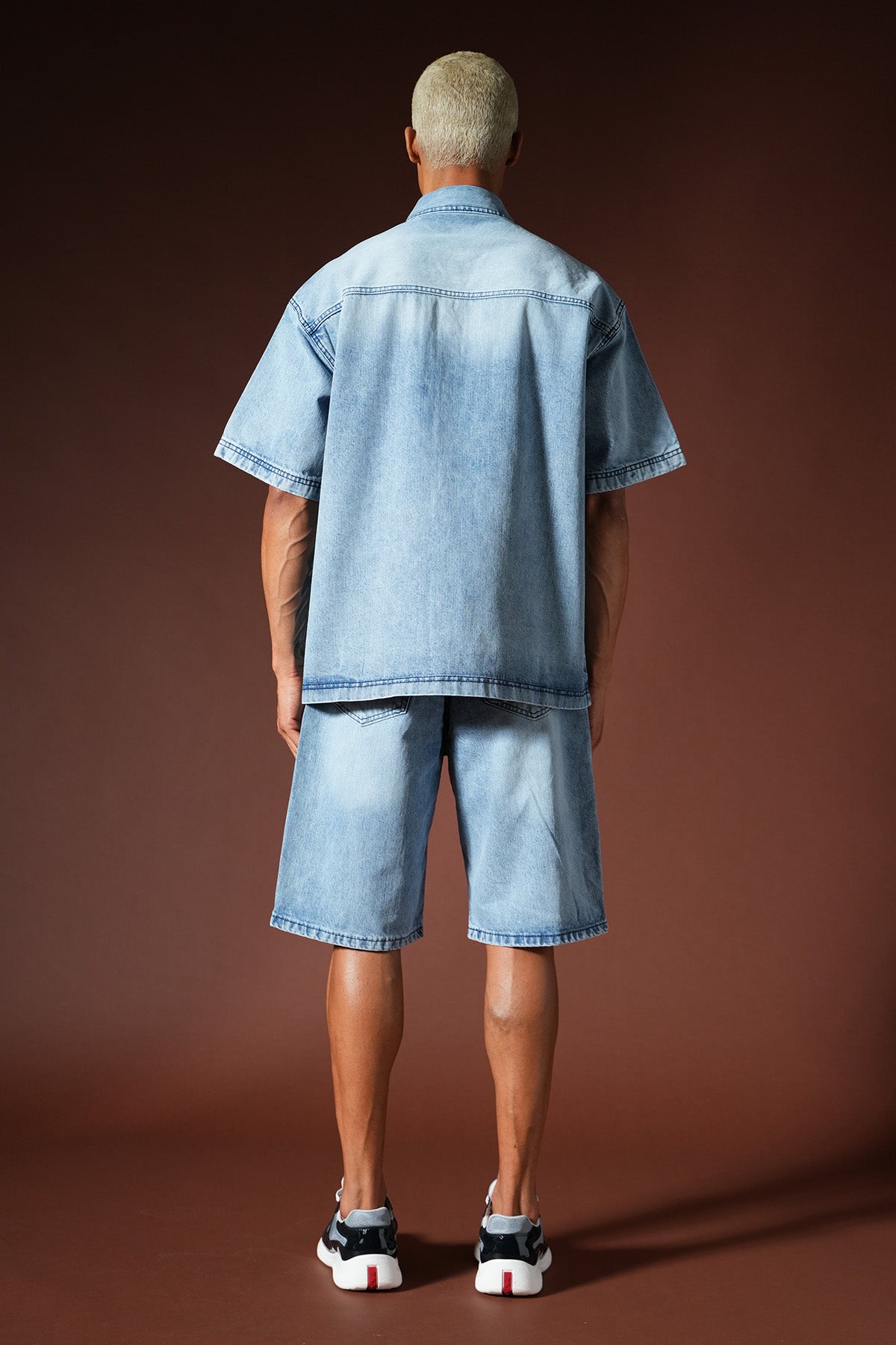 Ensemble chemise et short en denim oversize TK-01