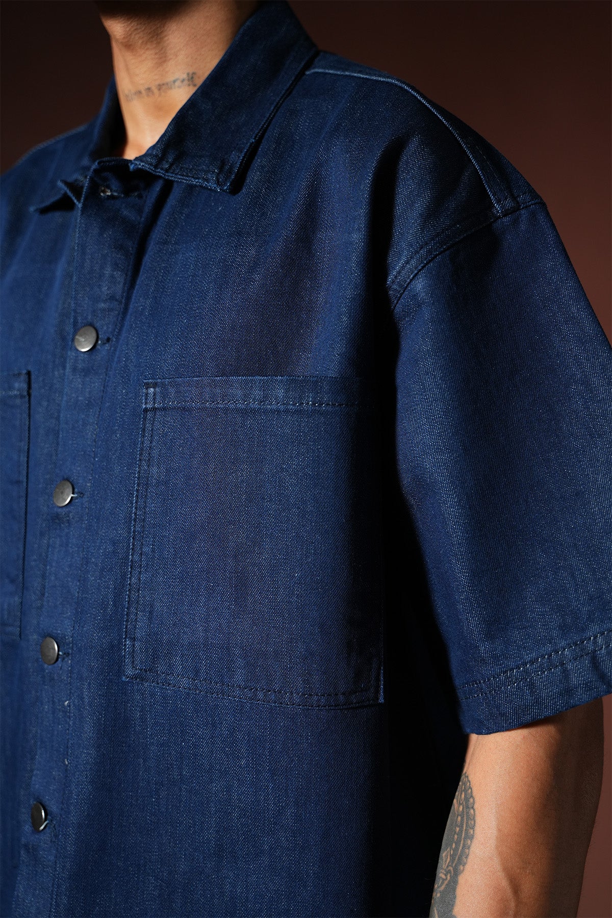 Ensemble chemise et short en denim oversize TK-01