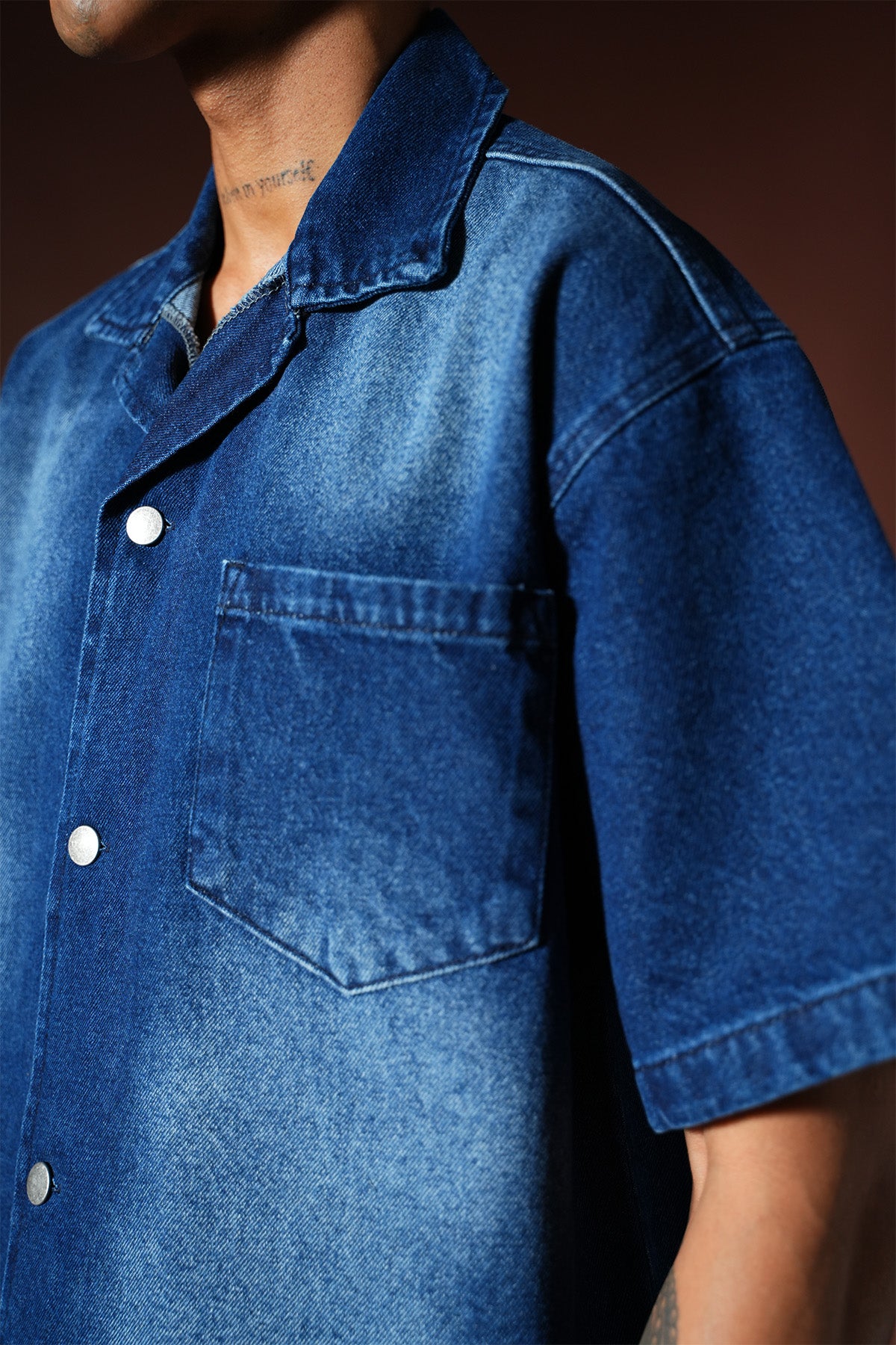 Ensemble chemise et short en denim oversize TK-02