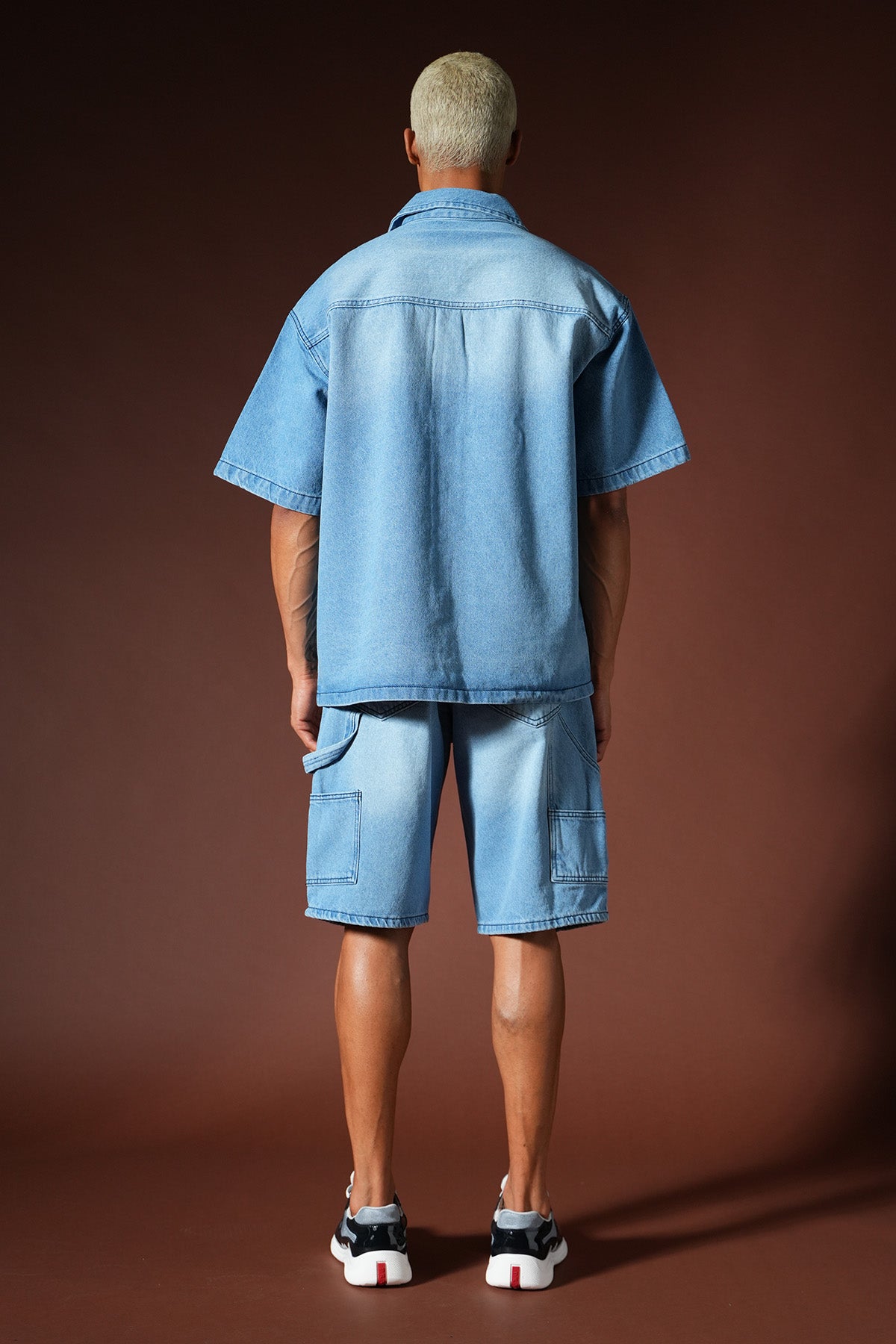 Ensemble chemise et short en denim oversize TK-02
