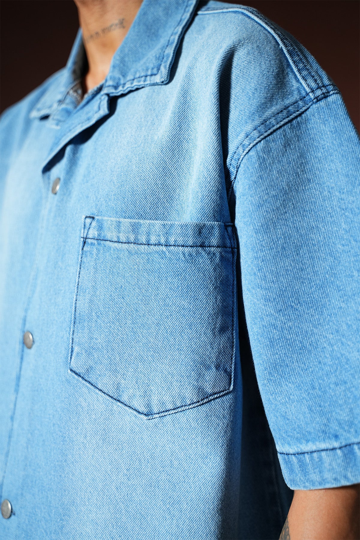 Ensemble chemise et short en denim oversize TK-02