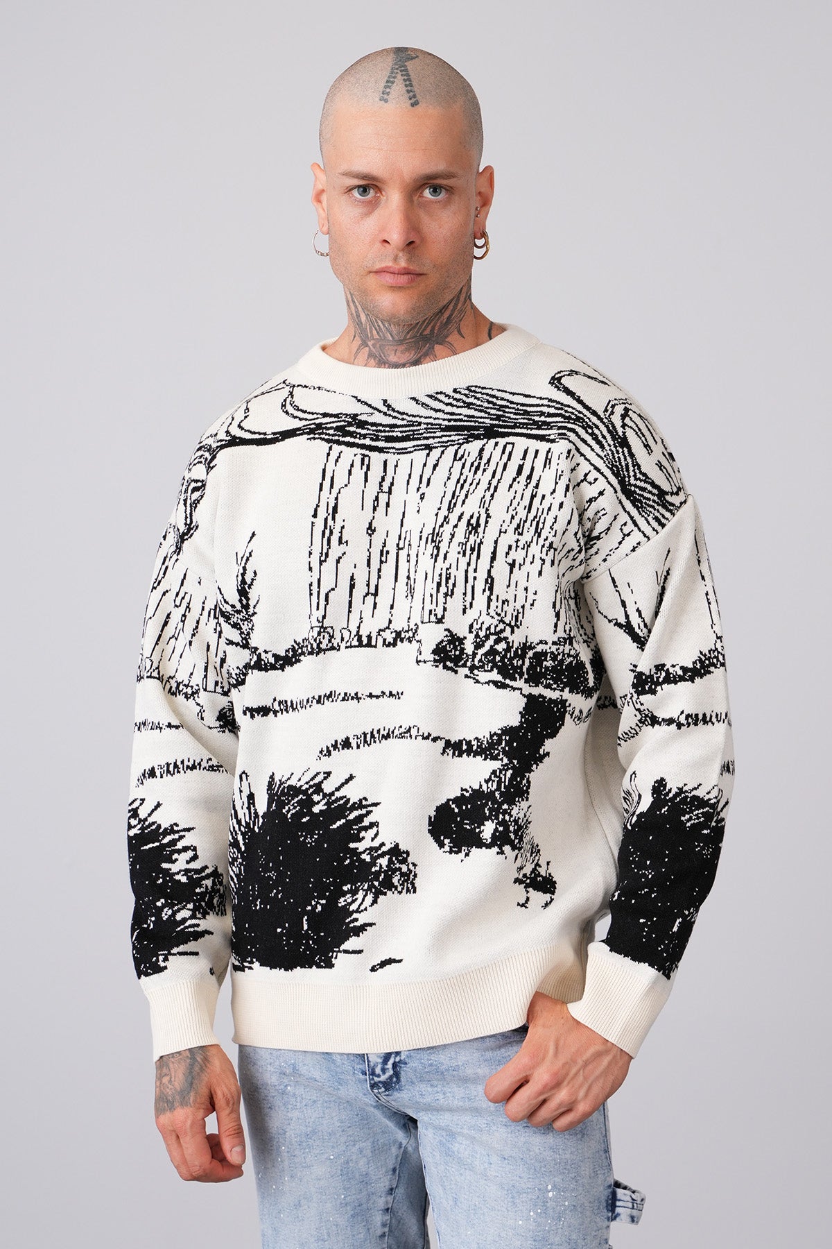 PULL LL5067 - ECRU/BLACK