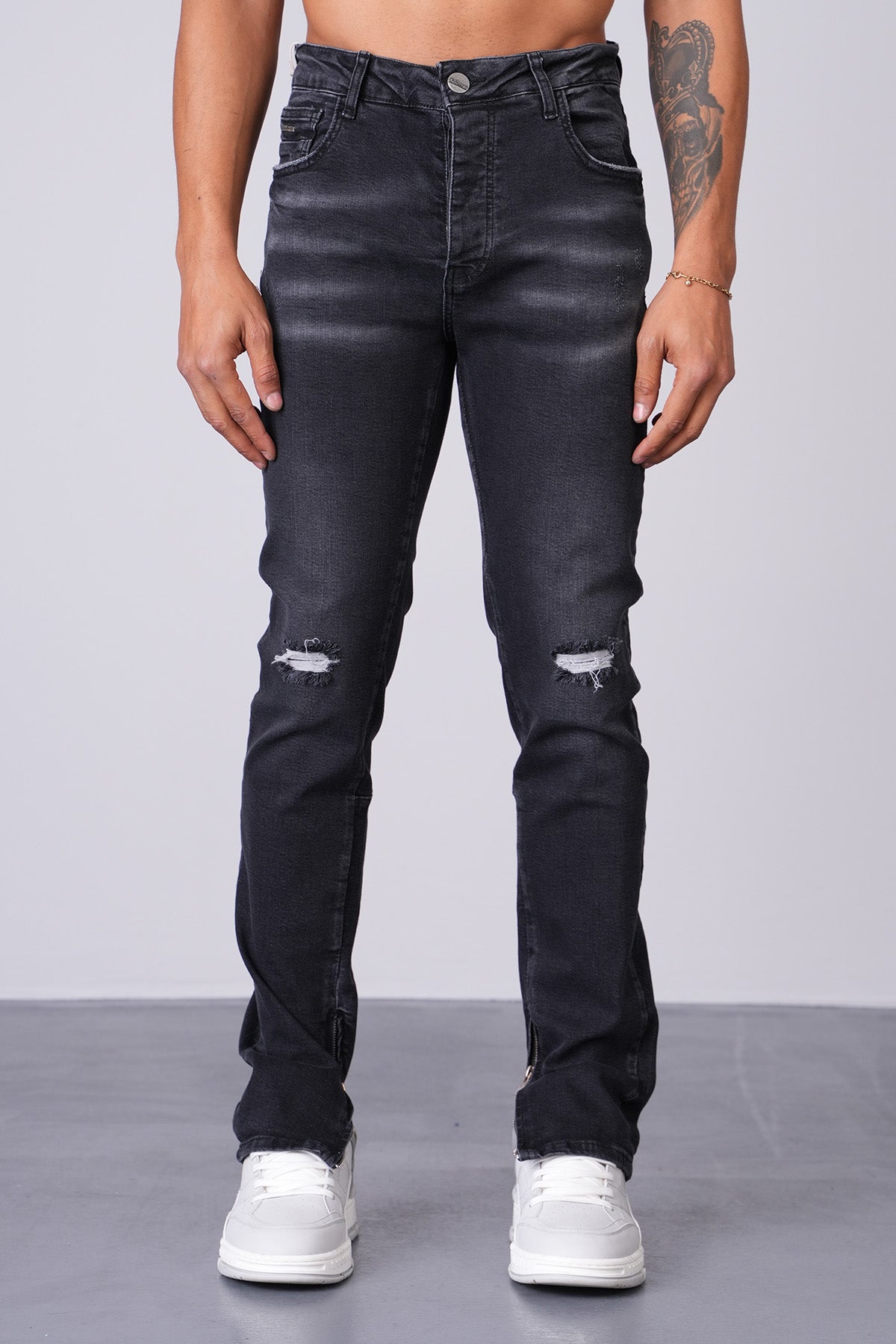 JEAN ZIPPED LL2000307 - BLACK