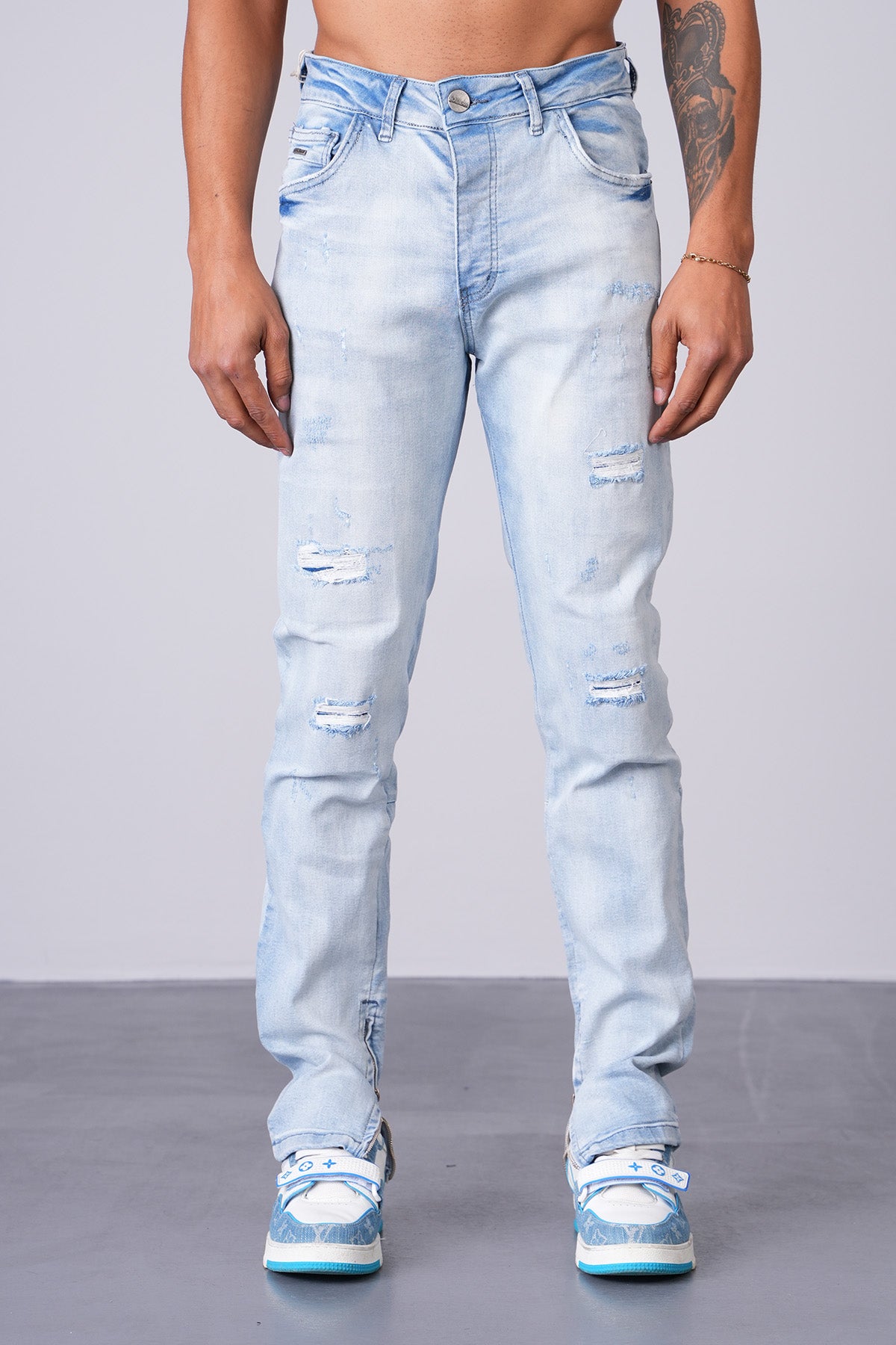 JEAN ZIPPED LL2000311 - LIGHT BLUE