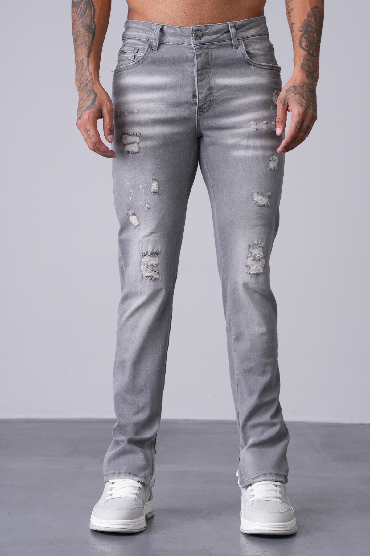 JEAN ZIPPED LL2000313 - GREY
