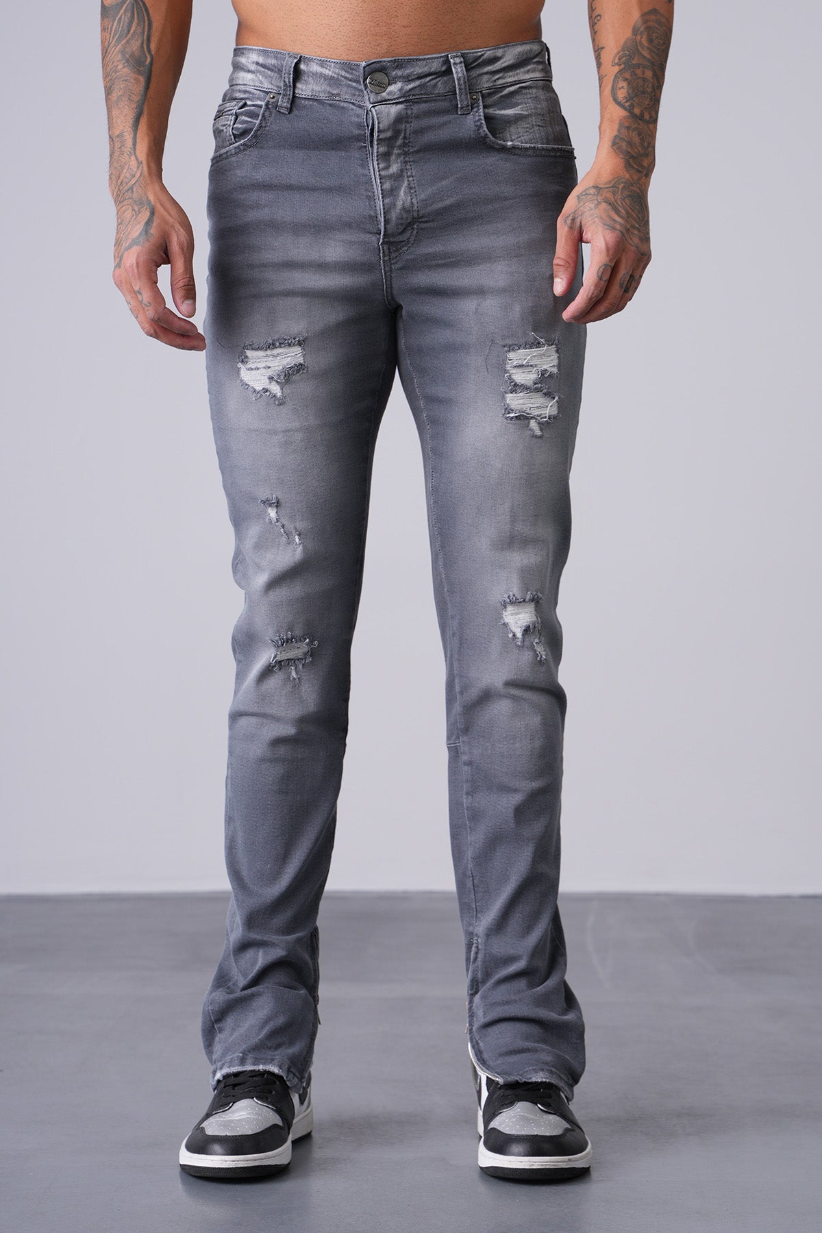 JEAN ZIPPED LL2000309 - GREY