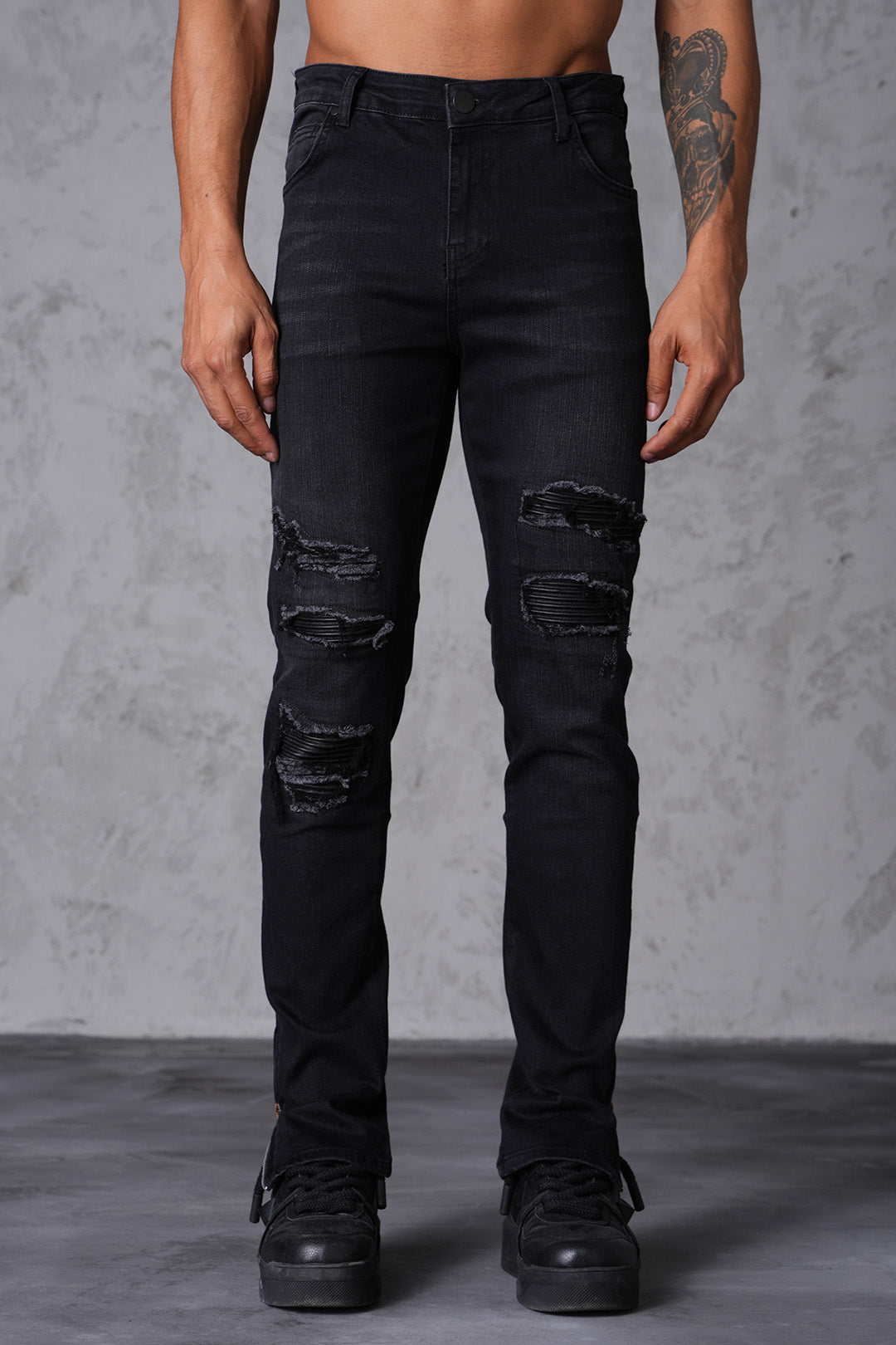 JEAN ZIPPED LL46-14 - BLACK