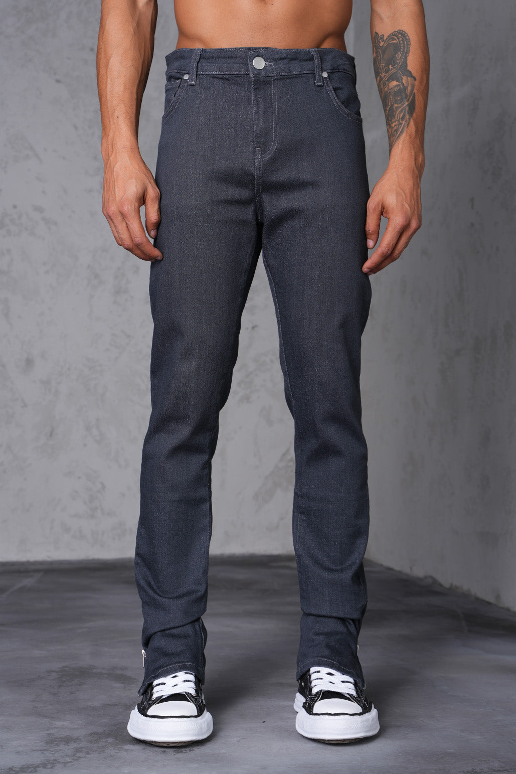 JEAN ZIPPED LL46-15 - DARK GREY