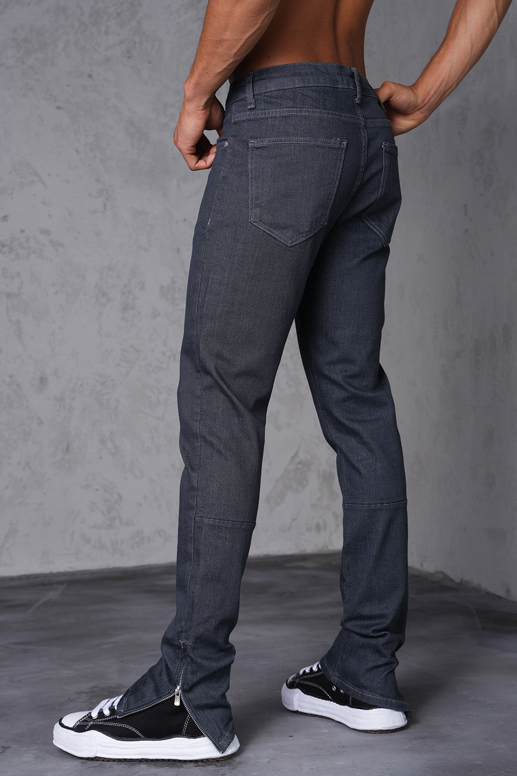 JEAN ZIPPED LL46-15 - DARK GREY