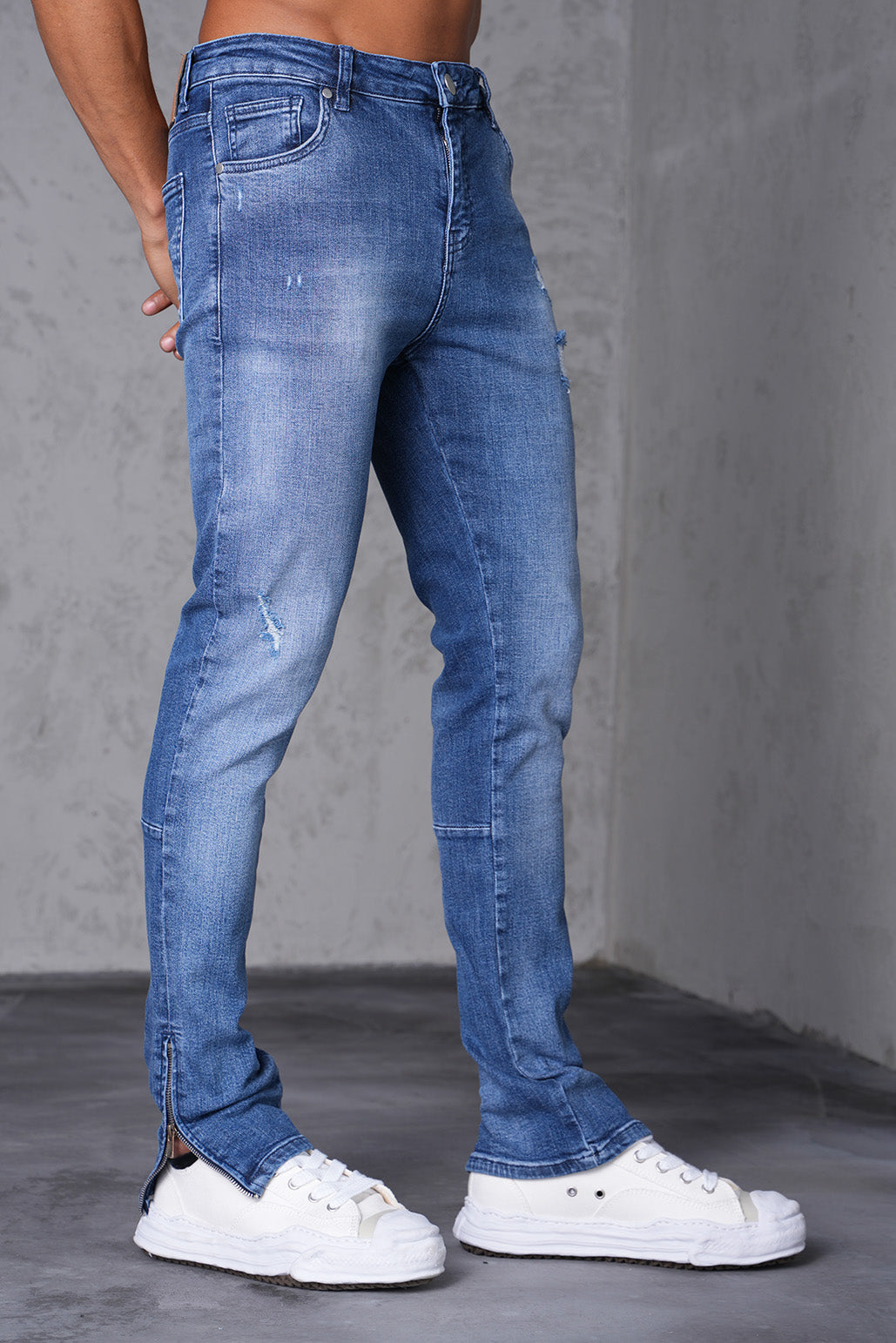 JEAN ZIPPED LL46-4 - BLUE