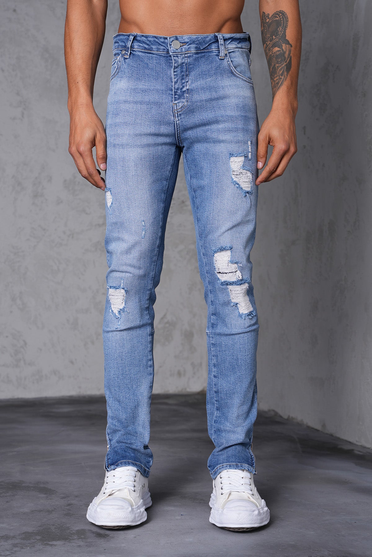 JEAN ZIPPED LL46-8 - BLUE