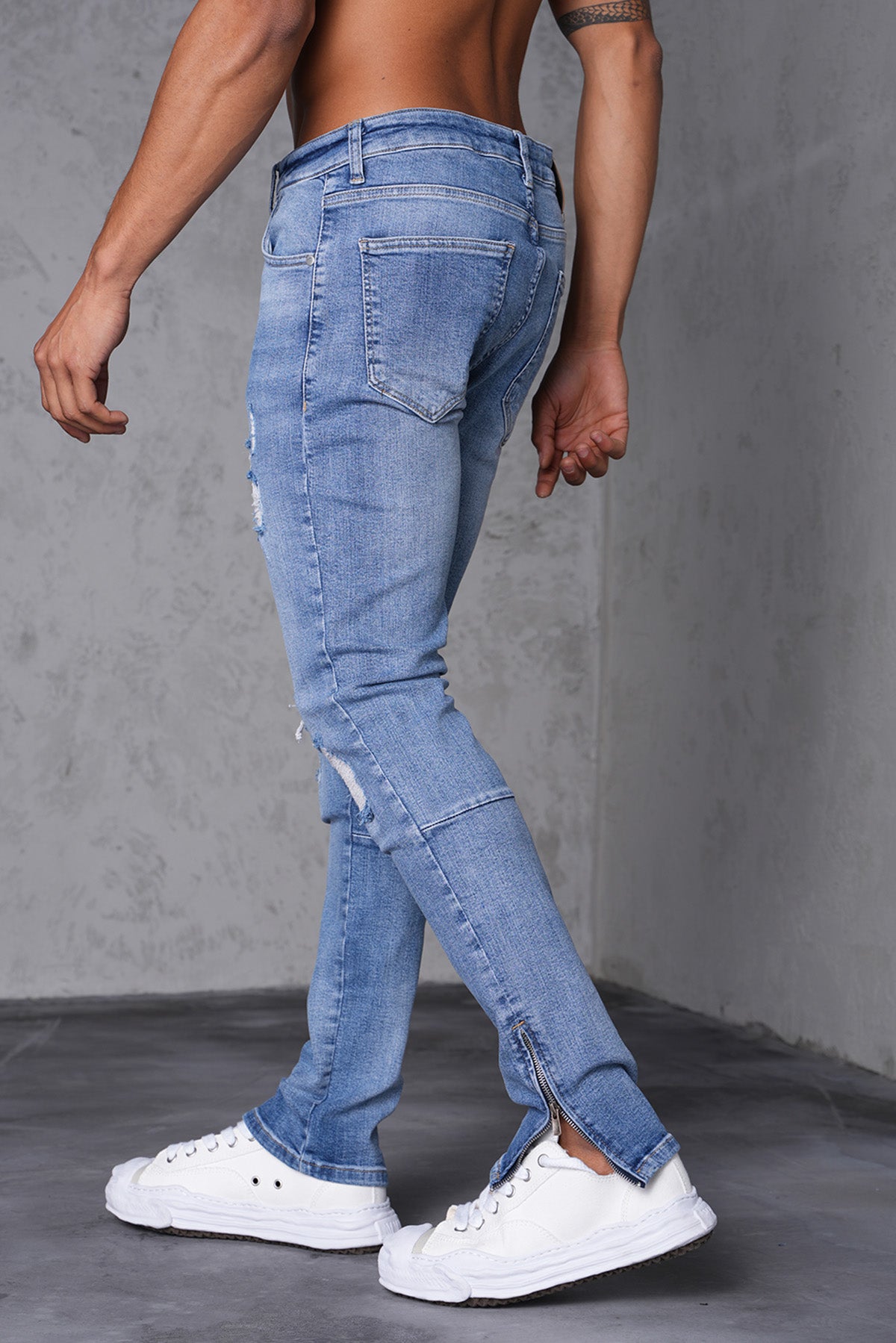 JEAN ZIPPED LL46-8 - BLUE