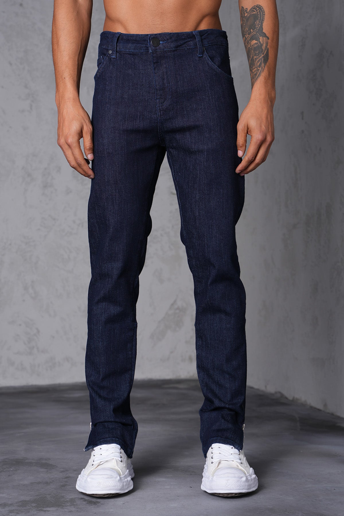 JEAN ZIPPED LL46-6 - DARK BLUE