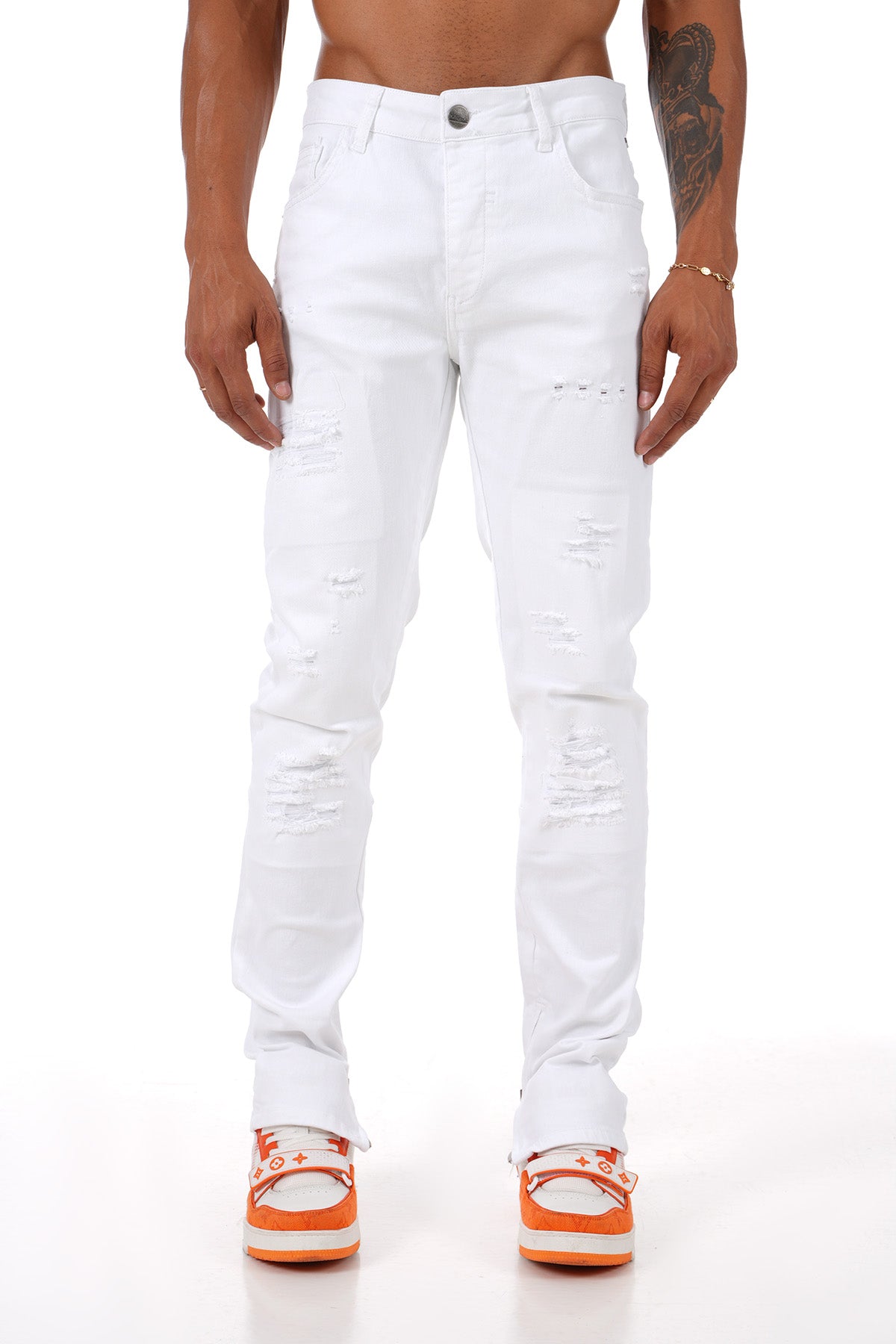 JEAN ZIPPED LL2000226 - WHITE