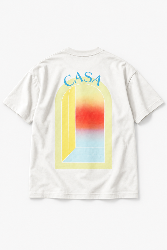 T-shirt oversize OM-052 Écru – vue dos sans mannequin