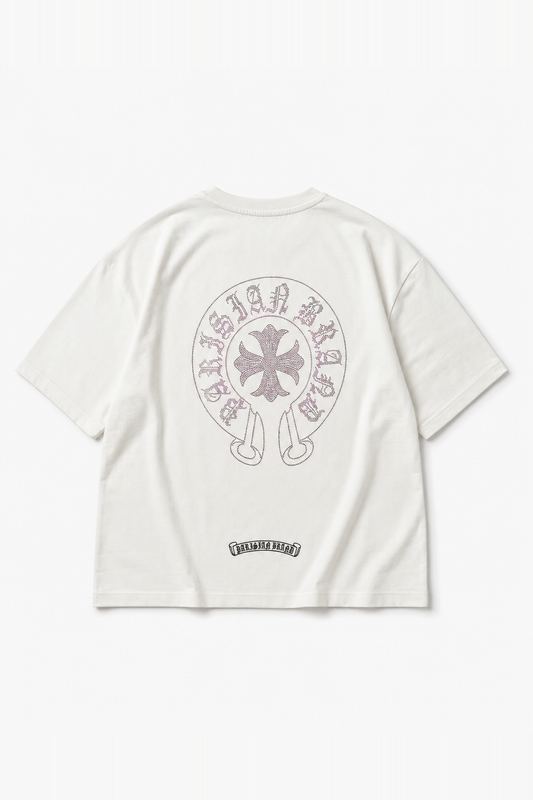 IKAO PARIS IPM162 Écru – t-shirt oversize, vue de dos sans mannequin sur fond clair