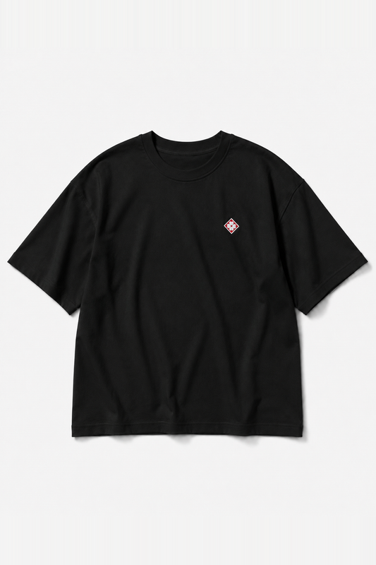 T-shirt oversize IPM180 Noir — vue face, sans mannequin, fond blanc