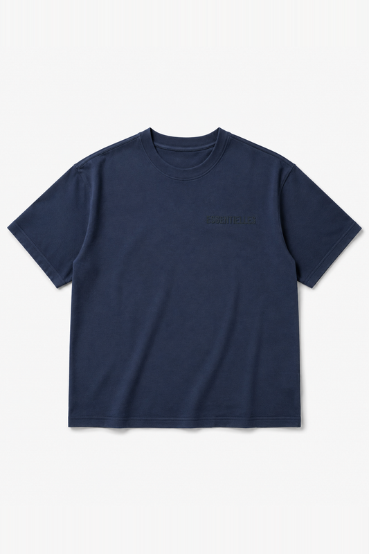 T-shirt oversize IPM229 Bleu Marine — vue face, sans mannequin, fond blanc