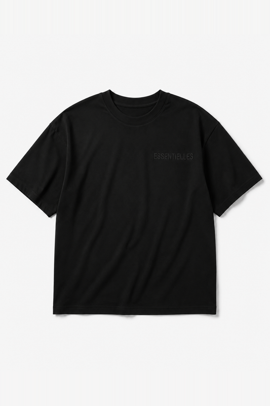 T-shirt oversize IPM229 Noir — vue face, sans mannequin, fond blanc