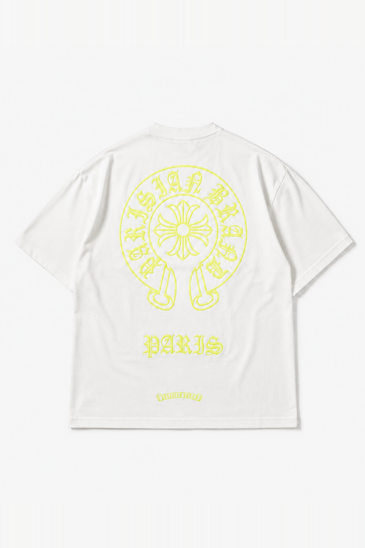 T-shirt oversize IPM237 Écru Jaune — vue dos, sans mannequin, fond blanc