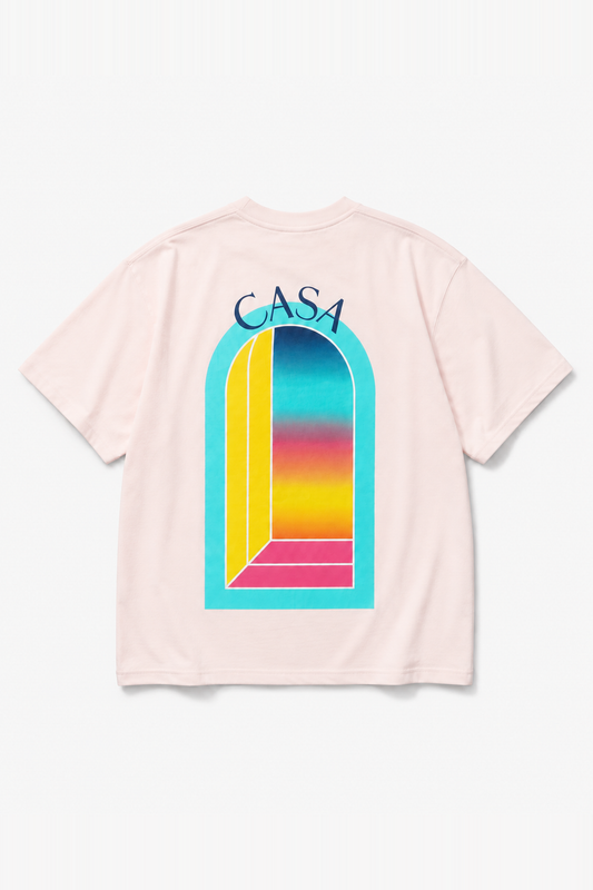T-shirt OM-028 Rose — vue de dos, sans mannequin, sur fond clair
